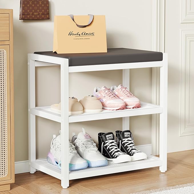 Small Shoe Bench Shoe Rack Storage Bench Entryway Bench Shoe Shelf by ZHOOGE