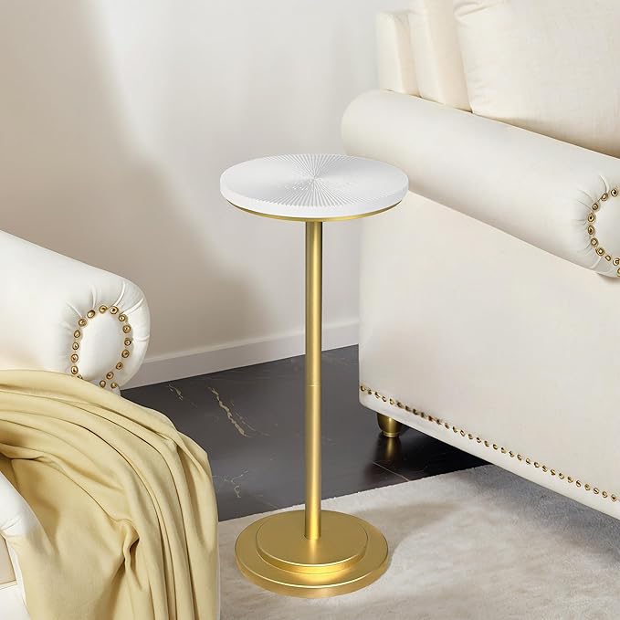 Drink Table Set of 2, Small Round Pedestal Side Table - Image 6