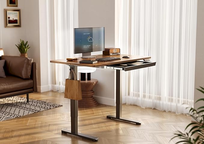 YDN Standing Desk with Drawers, Electric Adjustable Height 48 x 24 Inch Stand - Image 2