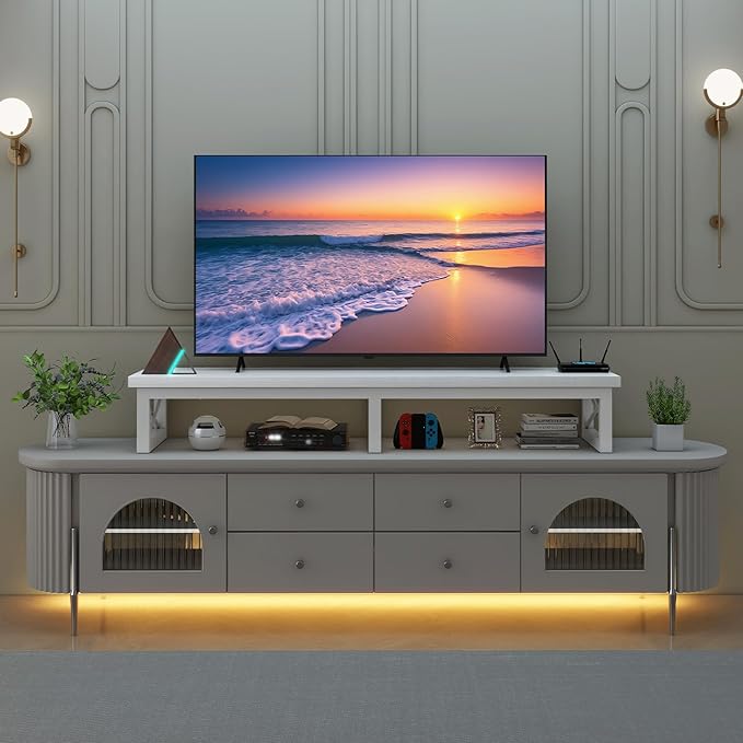 IBUYKE 45" Large TV Riser for 32-60 inch TV, Tabletop Short TV Stand - Image 2