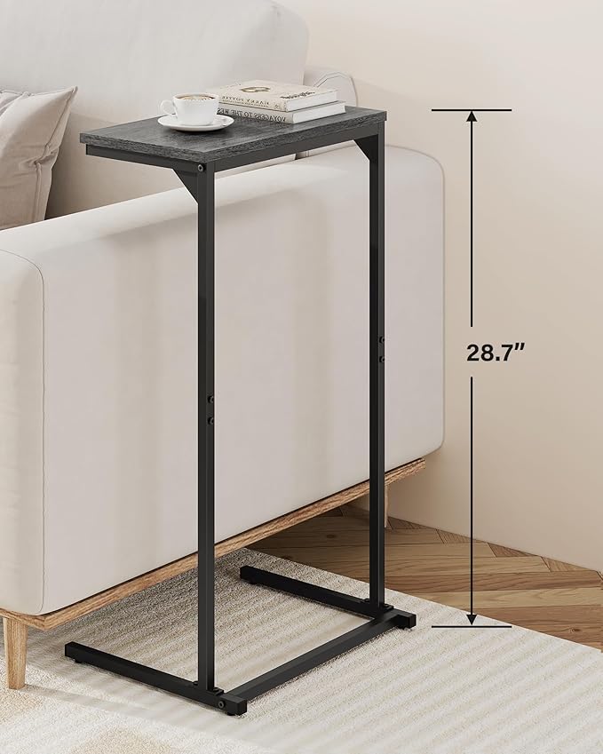TUTOTAK C Shaped End Table, Small Side Table, 28.7 inch Tall Couch Table - Image 3