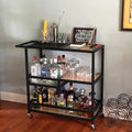 Bar and Serving Cart Industrial & Modern Rustic Rolling Bar and Serving Cart by MBQQ
