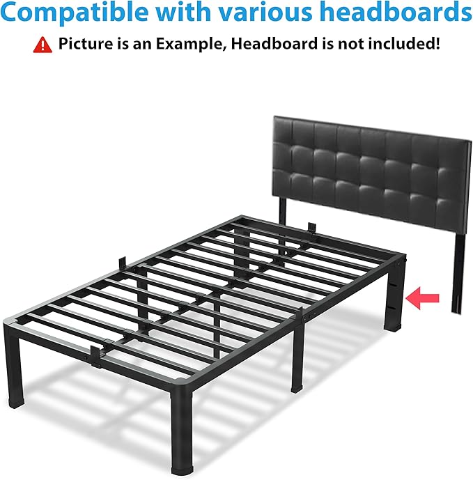 18 Inch Twin XL Bed Frame, 3500Lbs Heavy Duty Metal Platform - Image 8