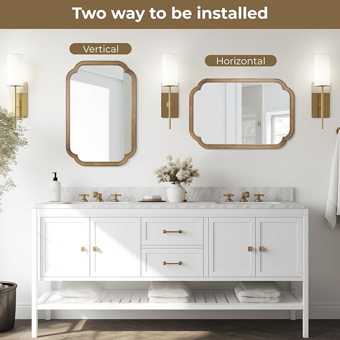 WallBeyond 20" x 30" Rounded Corner Arch Wall Mirror - Image 7
