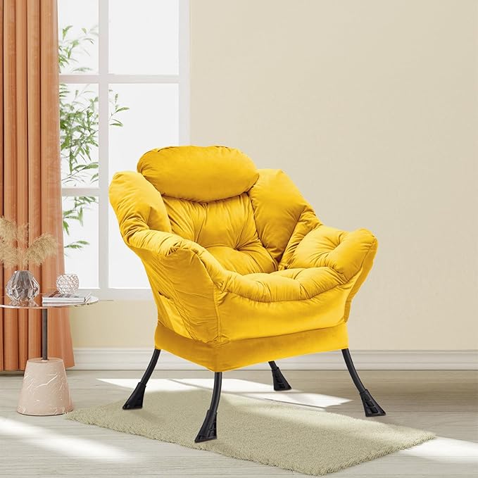 Lazy Chair Thick Padded, Comfy Velvet Accent Lounge Chair - Image 2