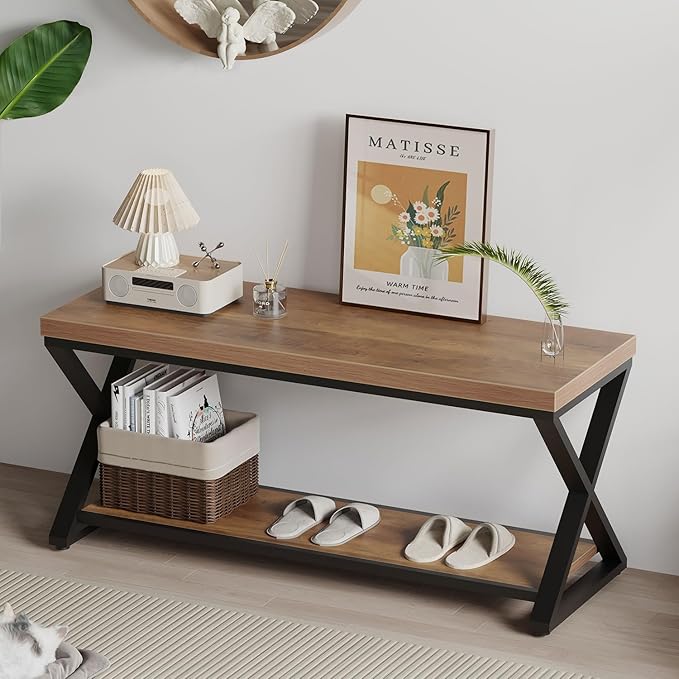 IBF Wood Bench Indoor, Industrial entryway Bench by IBF