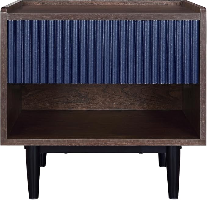 Manhattan Comfort Duane Modern Ribbed Nightstand, Bedside Table by ManhattanComfort