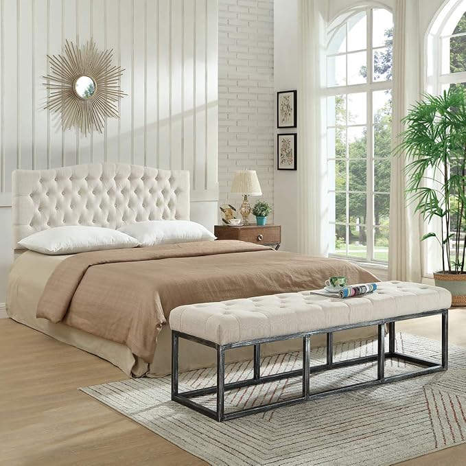 24KF Upholstered Tufted Long Bench - Image 7