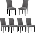 VECELO Upholstered Dining Chairs Set of 6, Modern Fabric and High Back & Solid by VECELO
