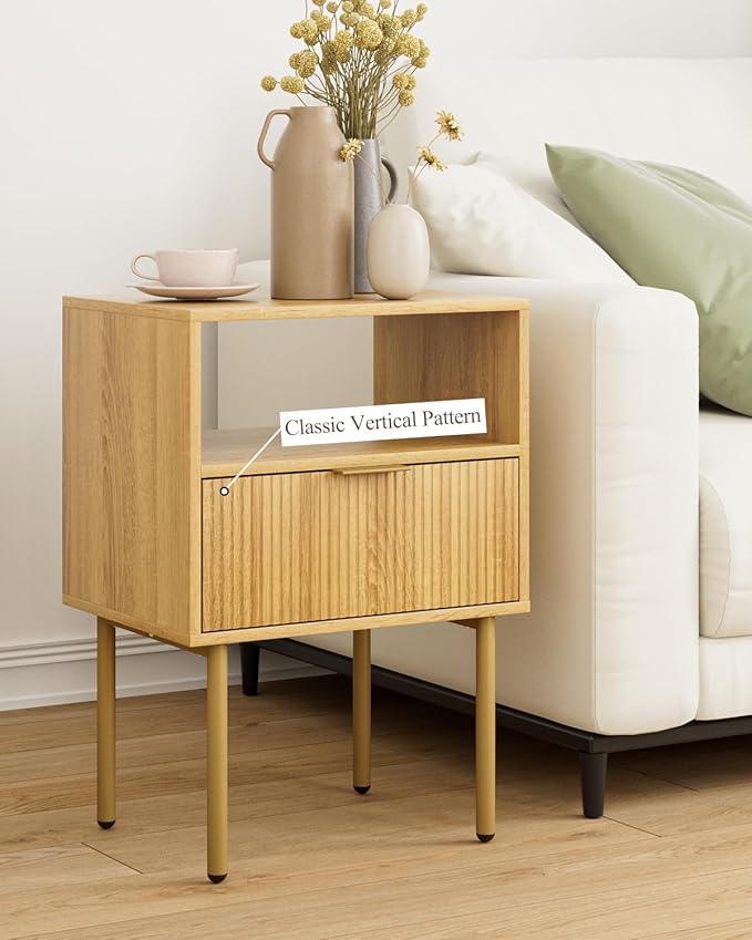 Masupu Night Stand, Mid-Century Modern Bedside Table - Image 5