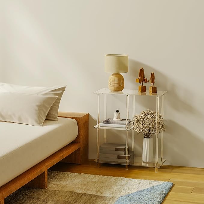 Acrylic 3-Cube Bookshelf for Small Spaces, 11.6" D x 23.6" W x 26.5" H - Image 5
