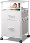 DEVAISE 2 Drawer Fabric Vertical Filing Cabinet, Rolling Printer Stand by DEVAISE