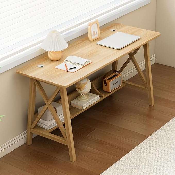 Extra Long Desk with Bookshelf by NELYE