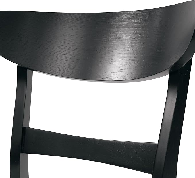 Set of 2 Solid Wood Dining Chairs, Fabric Upholstered Seat Mid-Century Modern - Image 9