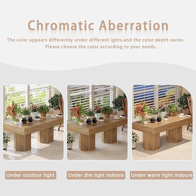 GiftGo Coffee Table Mid Century Modern Center Living Room Table Farmhouse - Image 8