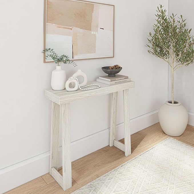 Plank+Beam Solid Wood Console Table, 36 Inch, Sofa Table, Narrow Entryway Table by PlankBeam