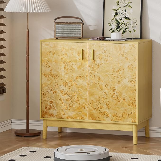Buffet Cabinet with Storage, Accent Cabinet with 2 Decor Doors, Sideboard by MinoKesper
