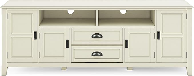 SIMPLIHOME Burlington SOLID WOOD 72 Inch Wide Transitional TV Media Stand in - Image 4