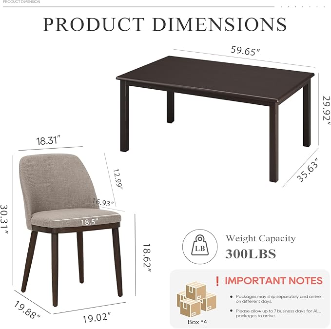COLAMY 60 Inch Rectangular Kitchen Dining Table - Image 6