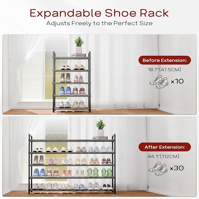 Bumusty 5-Tier Long Expandable Shoe Rack - Image 5