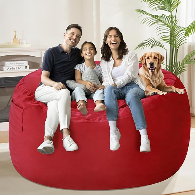 HABUTWAY Bean Bag Chair: Giant 5' Memory Foam Furniture Bean Bag Chair - 5Ft - Image 5