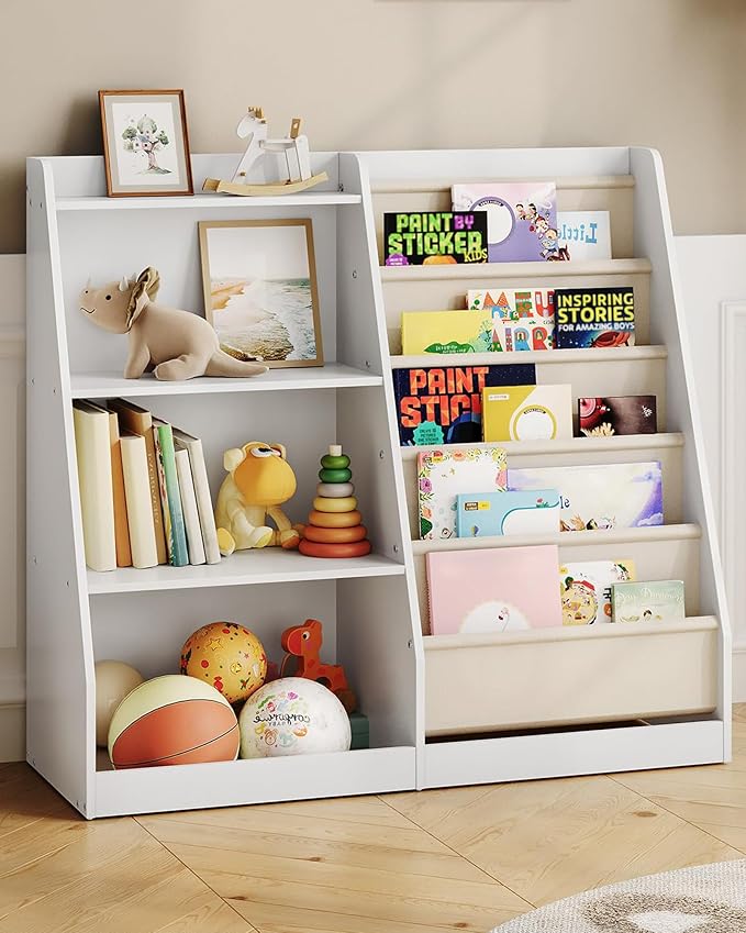 35.4" Kids Bookshelf and Toy Storage, 6 Layer Fabric Toddler Bookshelf by Choezon