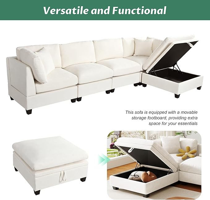 Merax Modern Upholstered Modular Sectional Sofa - Image 4