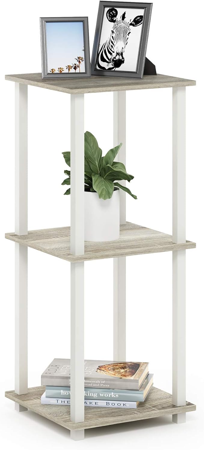 Furinno Simplistic Set of 2 End Table, Sonoma Oak/White - Image 5