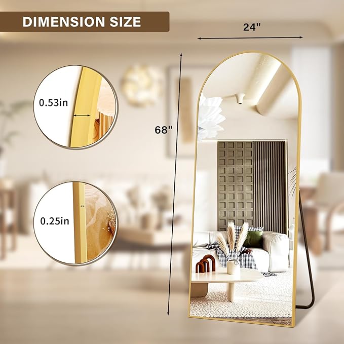24x68 Arched Full Length Mirror Floor Mirrors - Image 5
