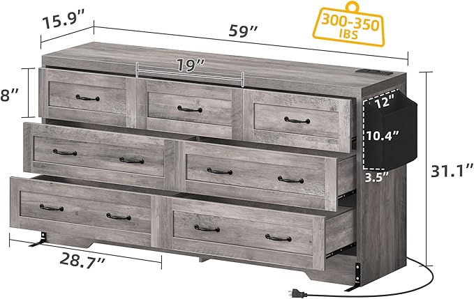 YITAHOME Grey Drawers TV Stand for 65 inches - Image 2