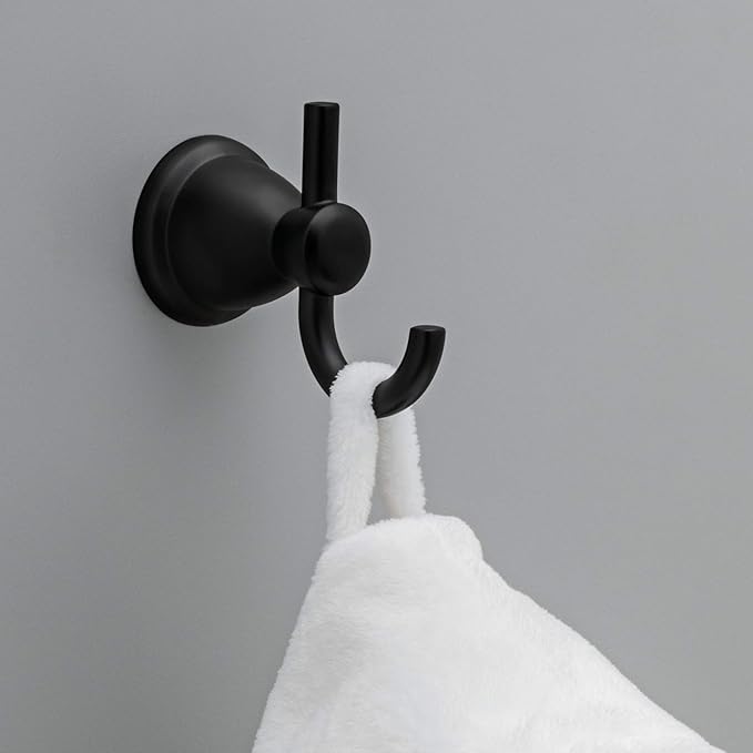 Franklin Brass Kinla 5-Piece Bathroom Set Matte Black 18" and 24" Towel Bar - Image 12