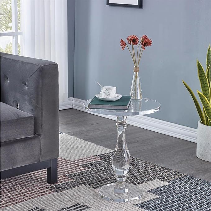 LIKENOW Acrylic End Table, Acrylic Side Table, Modern Nightstand - Image 2