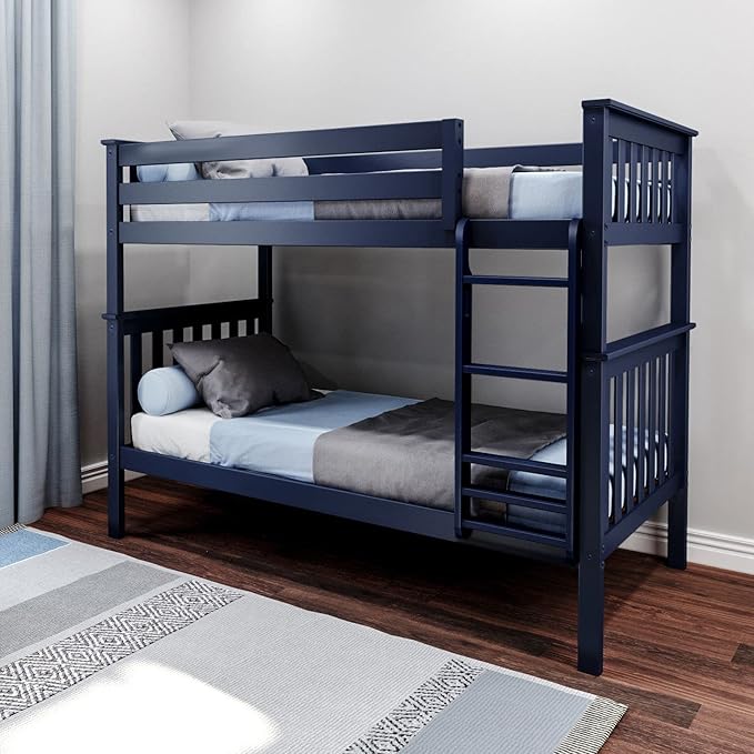 Max & Lily Bunk Bed Twin over Twin, Solid Wood Bunk Bed Frame by MaxLily