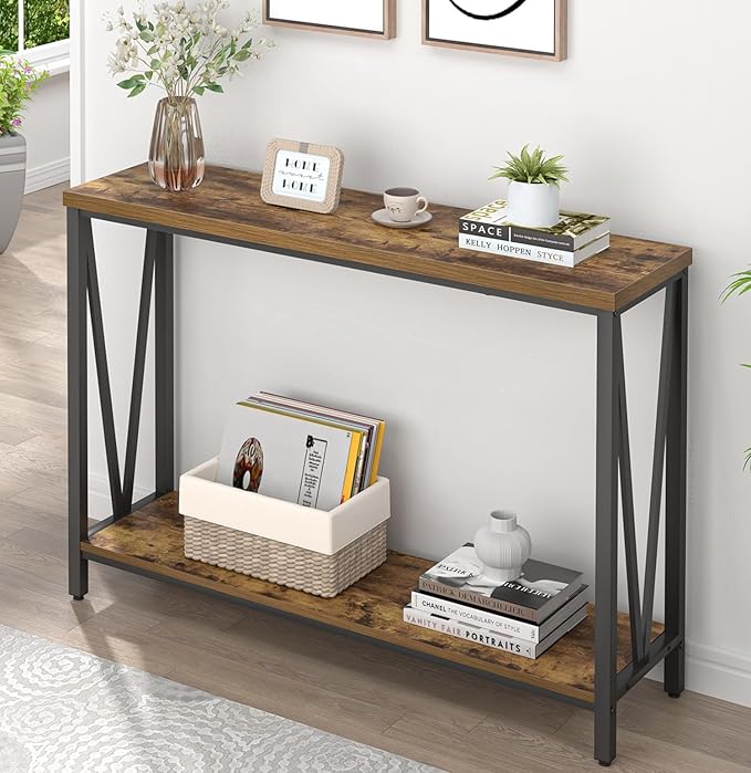 EXCEFUR Entryway Table, Narrow Sofa Console Tables Behind Couch, Modern Entry by EXCEFUR