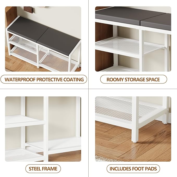 ZHOOGE Shoe Bench & Rack Storage Bench - Image 6
