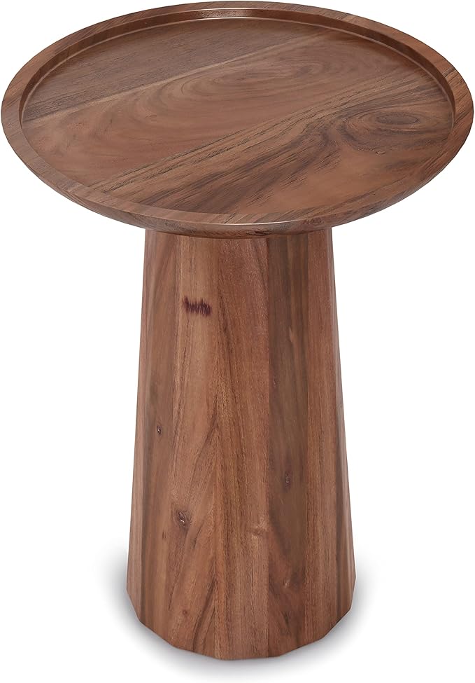 SIMPLIHOME Dayton SOLID ACACIA WOOD 13 inch Wide Round Contemporary Wooden - Image 6