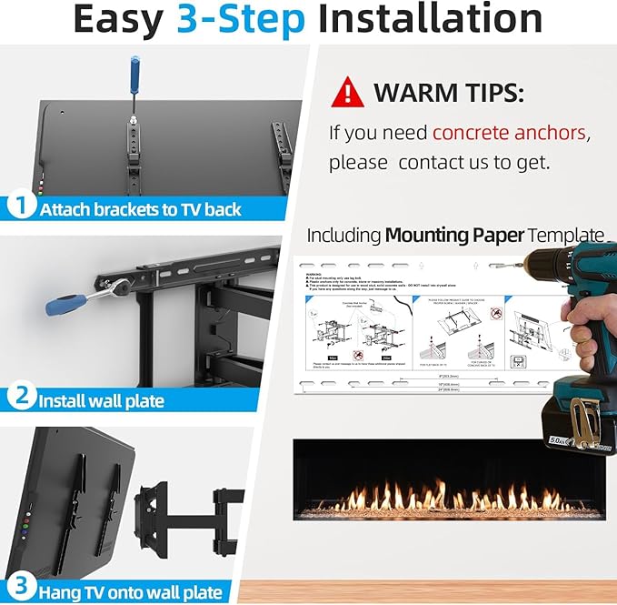 Full Motion TV Wall Mount 24 inch Studs - Image 8
