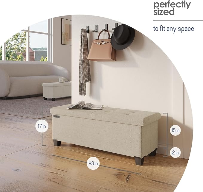 STORAGEBUD Storage Ottoman Bench - Image 9
