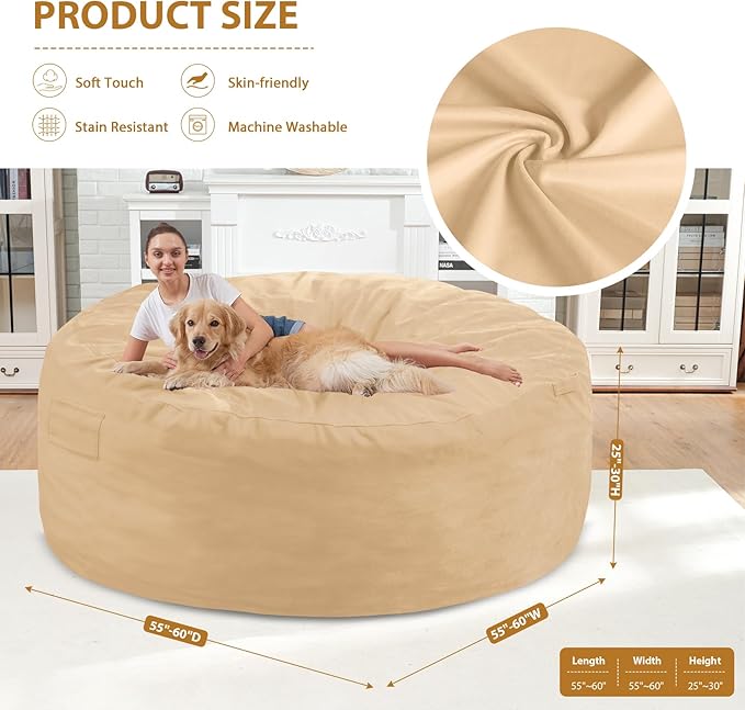 6FT Bean Bag Chair, Large Bean Bag Chairs - Image 3