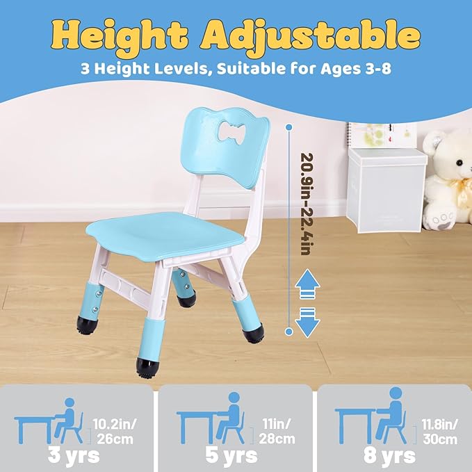 FUNLIO Adjustable Kids Chair, 3 Level Height Adjustable Toddler Chair - Image 4