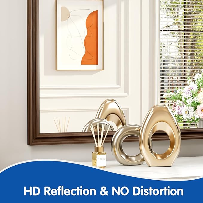 WEER Retro Copper Bathroom Mirror, 36x30 Inch Bronze Oil Rubbed Framed Mirror - Image 5