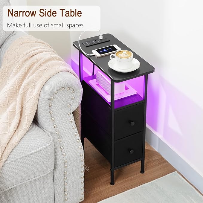 Narrow End Tables Living Room Set of 2 - Image 4