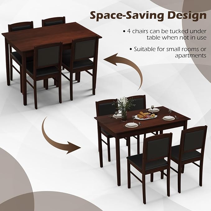 Giantex 5-Piece Dining Table Set - Image 4