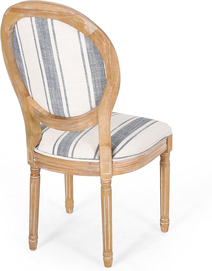 Christopher Knight Home Phinnaeus Dining Chair Set, Rubberwood, Dark Blue Line - Image 8