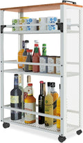 2025 New, Slim Kitchen Storage Cart, 3 Tier Metal Rolling Utility Cart Mesh by fusehome