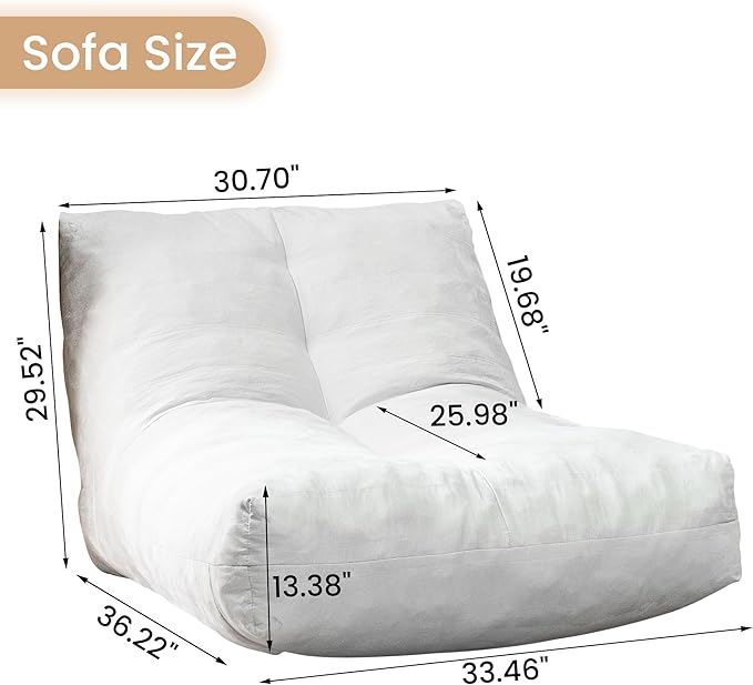 Bean Bag Chair Lazy Bean Bag Sofa, Floor Beanbag Chairs - Image 2