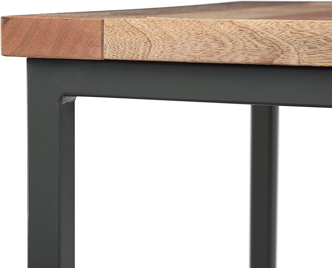 SIMPLIHOME Skyler SOLID MANGO WOOD and Metal 22 inch Wide Square Industrial End - Image 5