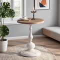Round Side Table Living Room, Vintage End Table, French Country Round Table by YUIlili
