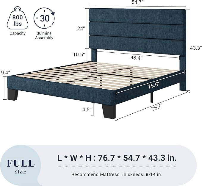Allewie Full Size Platform Bed Frame - Image 2