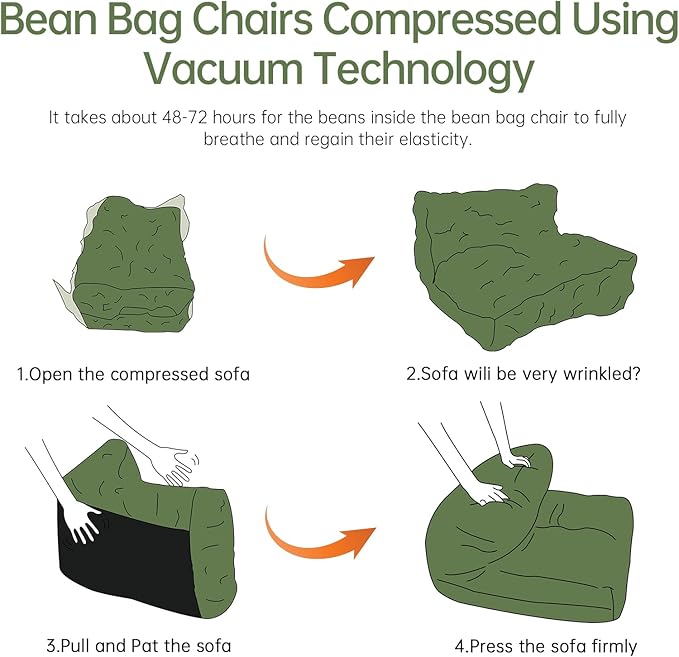 Bean Bag Chair Lazy Bean Bag Sofa, Floor Beanbag Chairs - Image 6